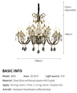 Bratton Black Crystal Candle Style Chandelier/Wall Lamp - Reflect Lighting
