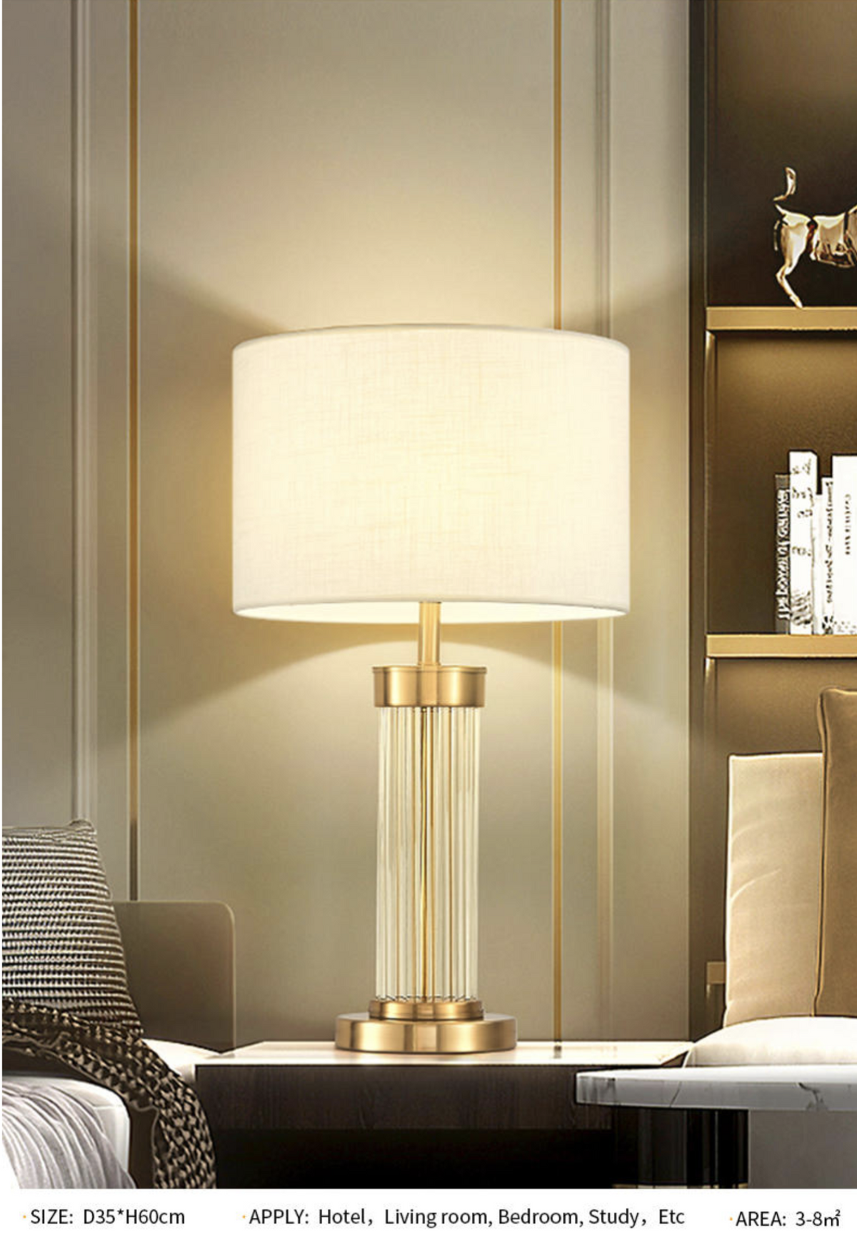 Ancelin Crystal Table Lamp Light- 2 Shapes - Reflect Lighting
