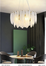Kari Crystal Feather Texture Gold Chandelier - Reflect Lighting