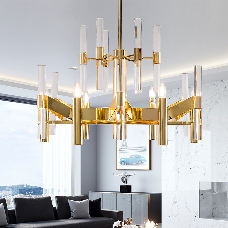 Gold Candlestick Crystal Chandelier - Reflect Lighting