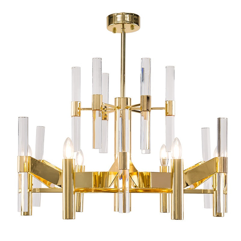 Gold Candlestick Crystal Chandelier - Reflect Lighting