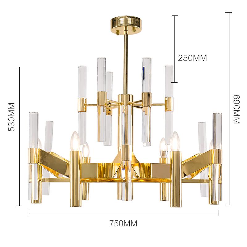 Gold Candlestick Crystal Chandelier - Reflect Lighting