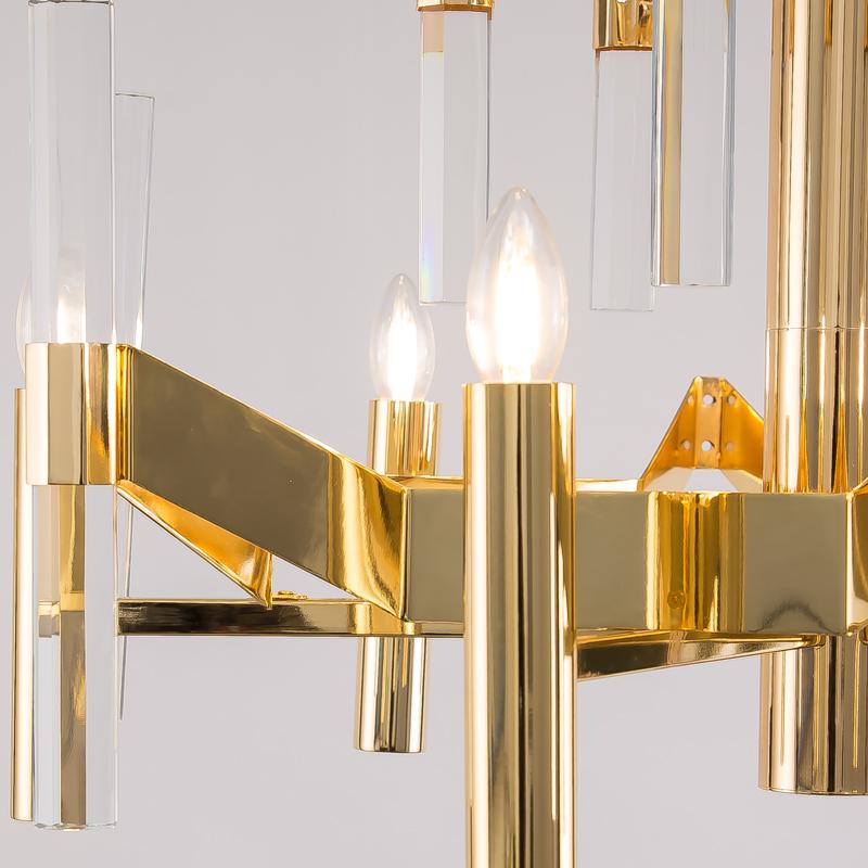 Gold Candlestick Crystal Chandelier - Reflect Lighting