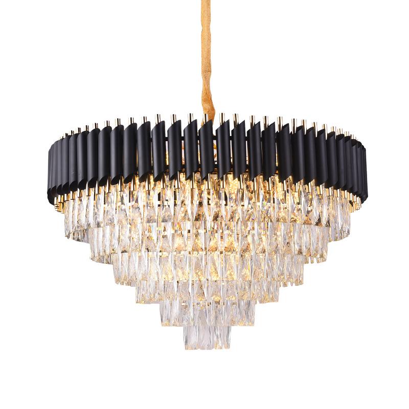 Hanging Black Crystal Chandelier Light - Reflect Lighting