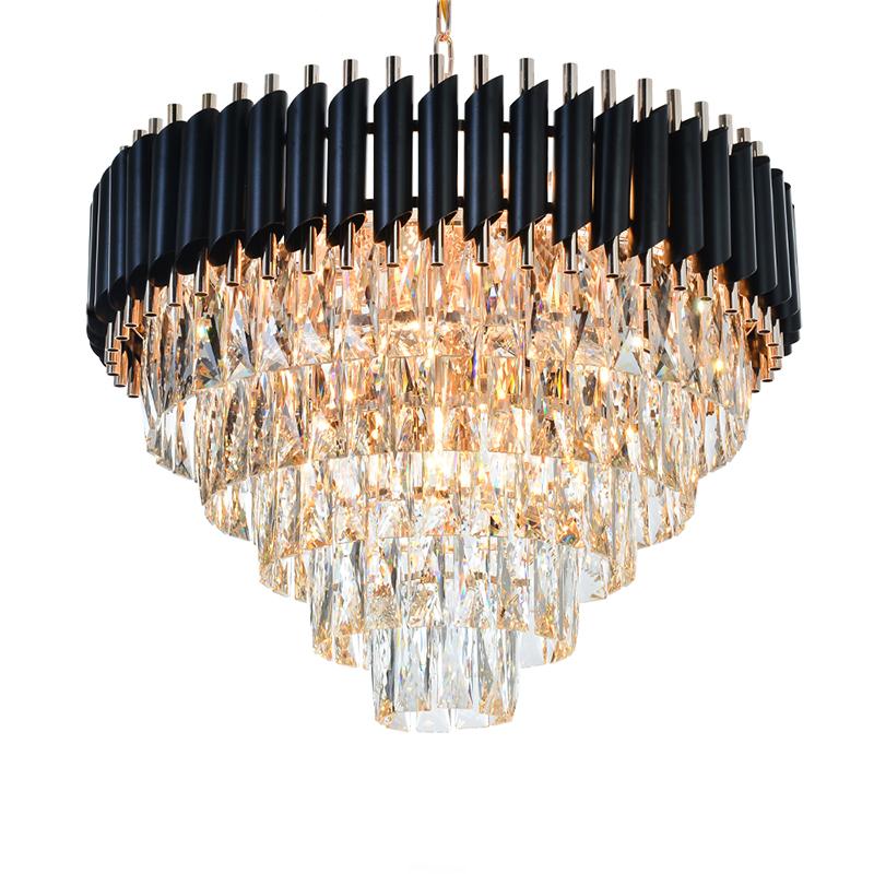 Hanging Black Crystal Chandelier Light - Reflect Lighting