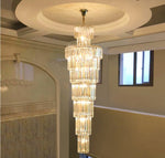 Long Crystal Chandelier Gold - Reflect Lighting
