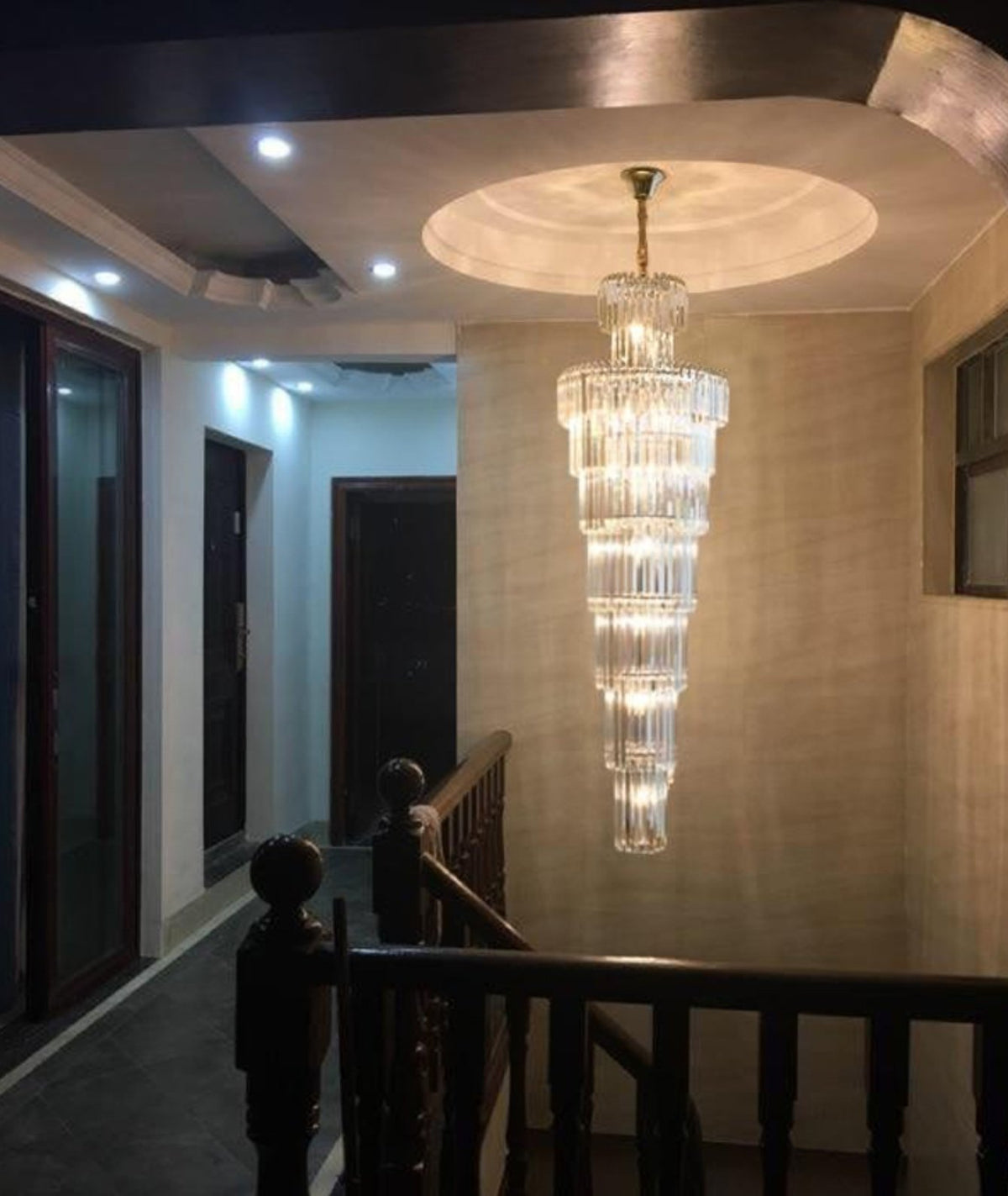 Long Crystal Chandelier Gold - Reflect Lighting