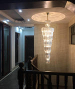 Long Crystal Chandelier Gold - Reflect Lighting