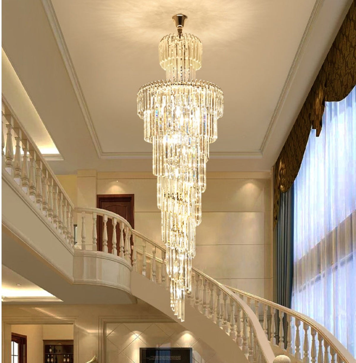 Spiral Crystal Chandelier Light - Reflect Lighting