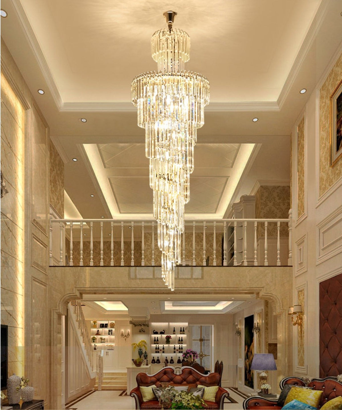 Spiral Crystal Chandelier Light - Reflect Lighting