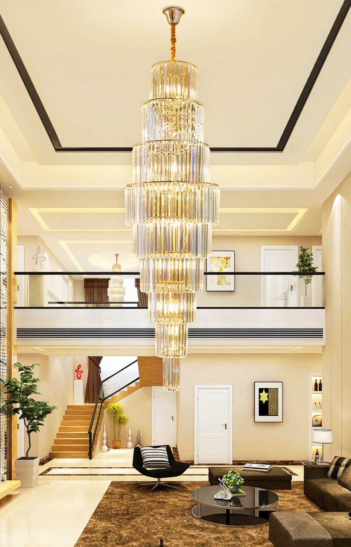 Large Tower Classic Crystal Chandelier - Reflect Lighting