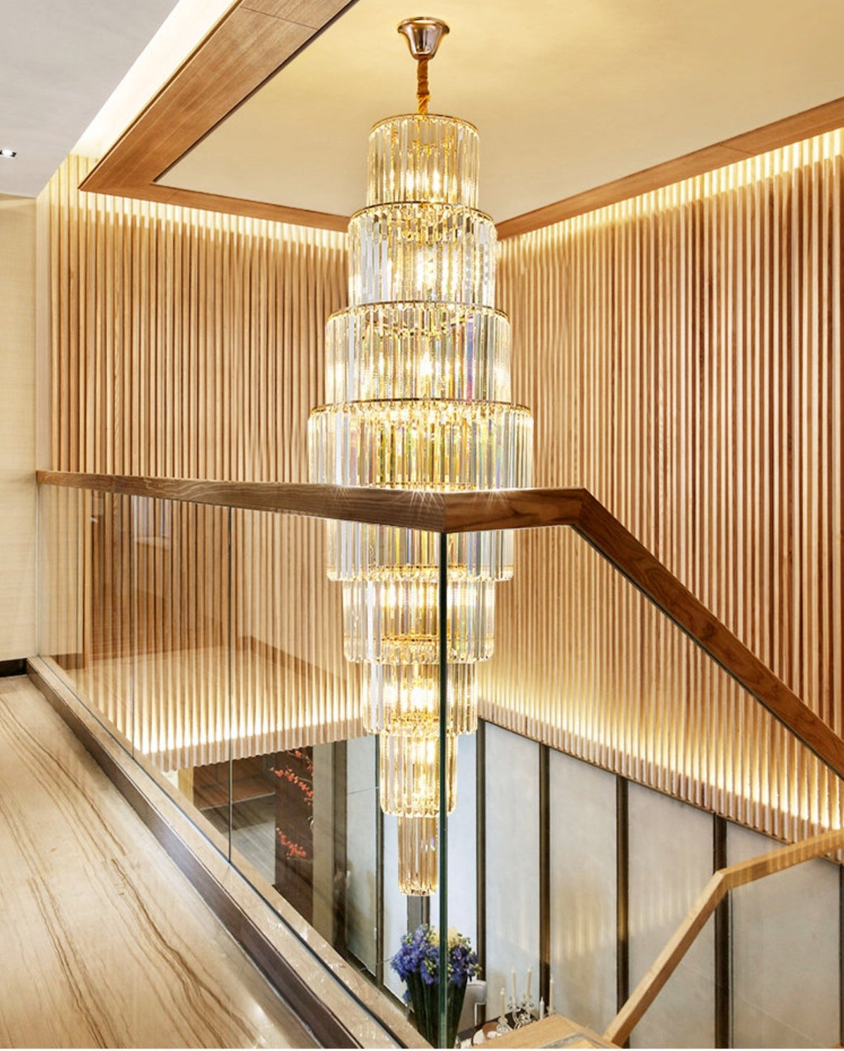 Large Tower Classic Crystal Chandelier - Reflect Lighting