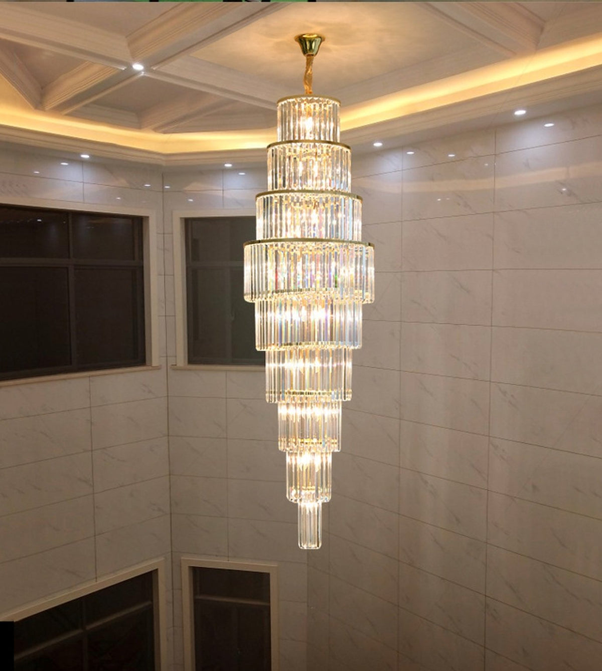 Large Tower Classic Crystal Chandelier - Reflect Lighting