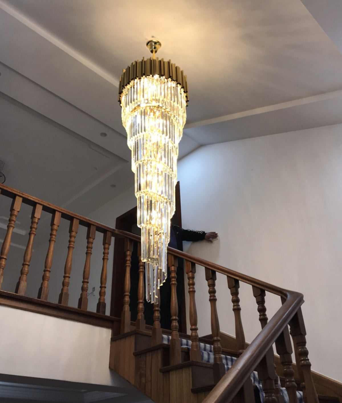 Metal Large Spiral Glass Chandelier - Reflect Lighting