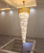 Metal Large Spiral Glass Chandelier - Reflect Lighting