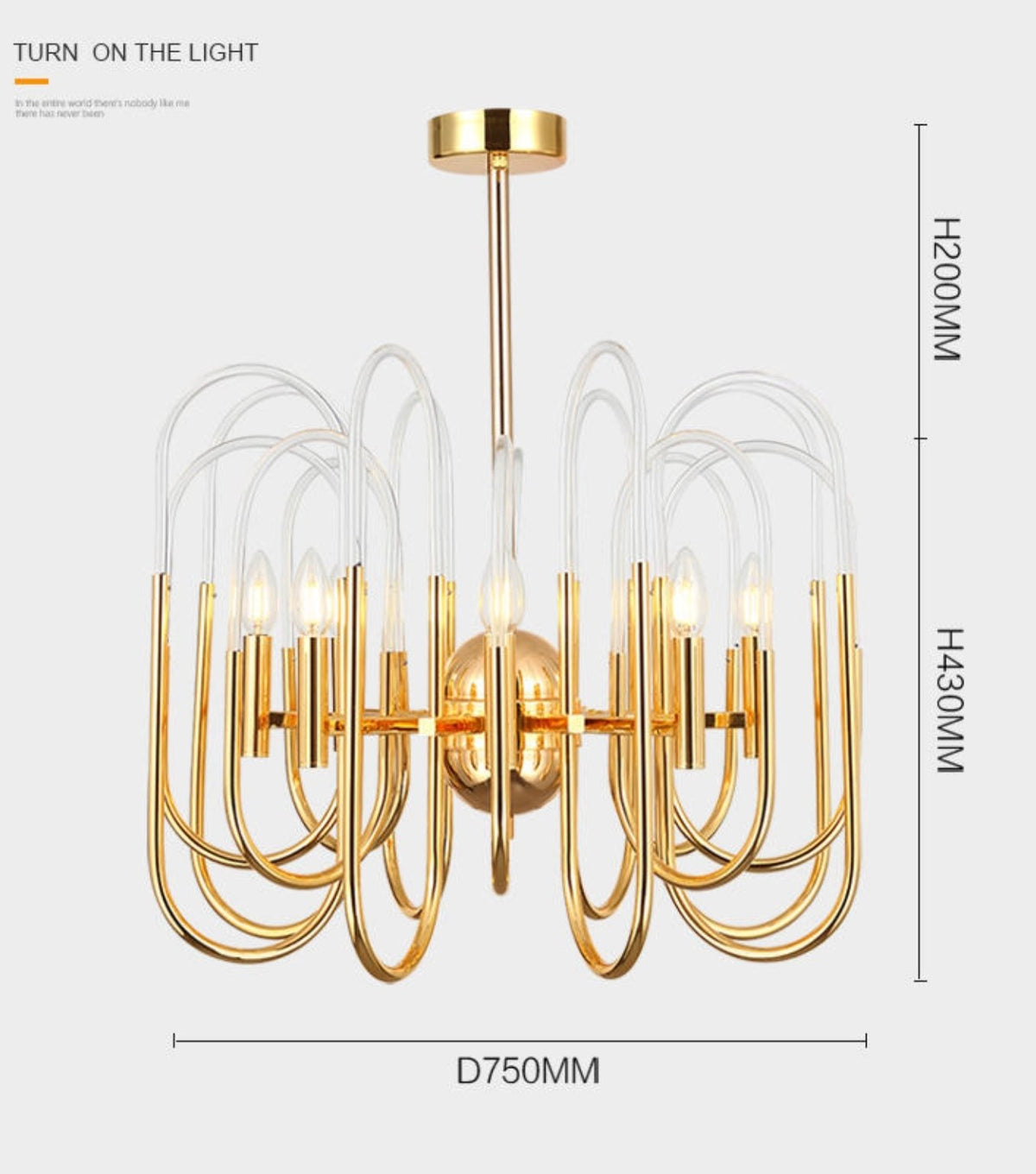 U Shape Acrylic Chandelier - Reflect Lighting