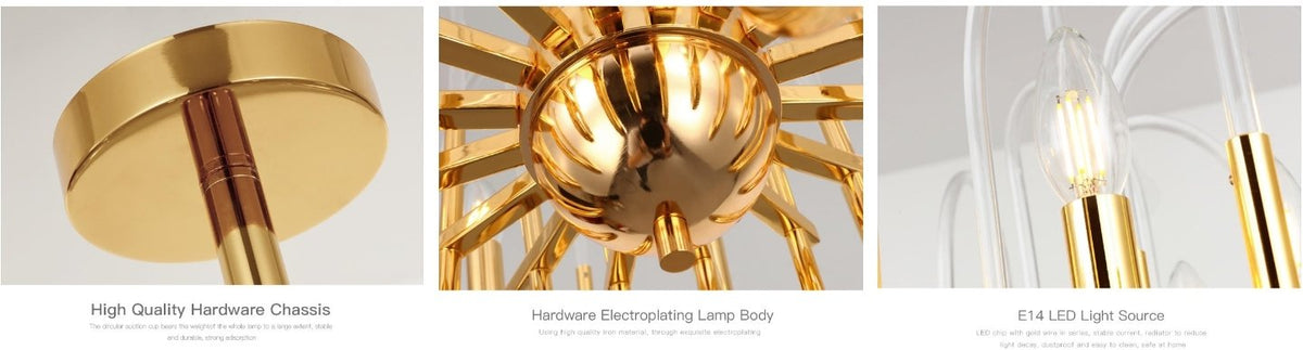 U Shape Acrylic Chandelier - Reflect Lighting