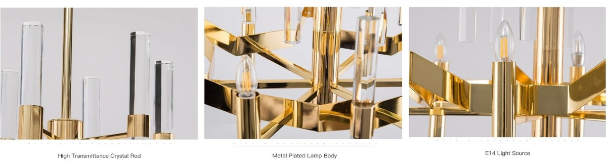 Gold Candlestick Crystal Chandelier - Reflect Lighting