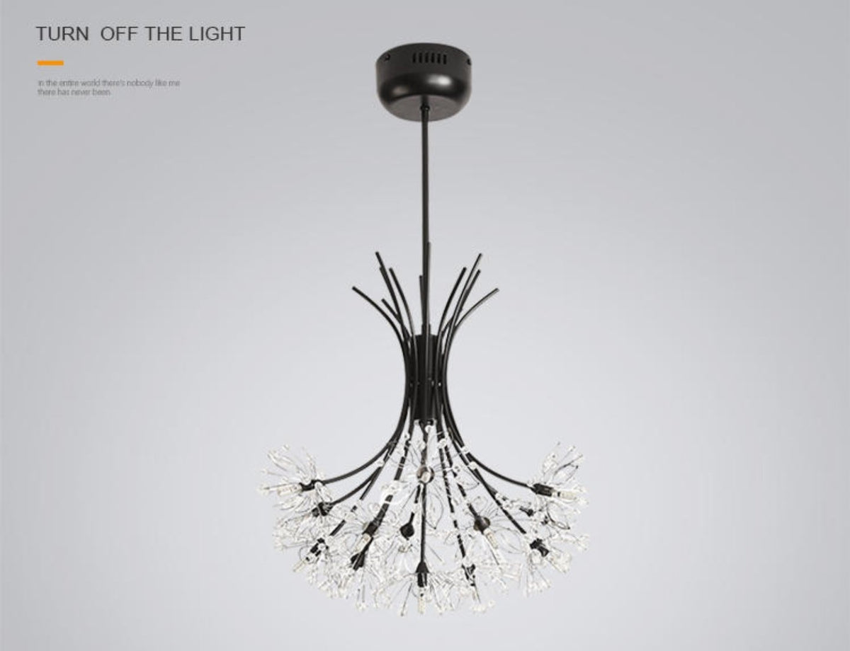 Beaded Black Flower Crystals Chandelier - Reflect Lighting