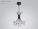 Beaded Black Flower Crystals Chandelier - Reflect Lighting