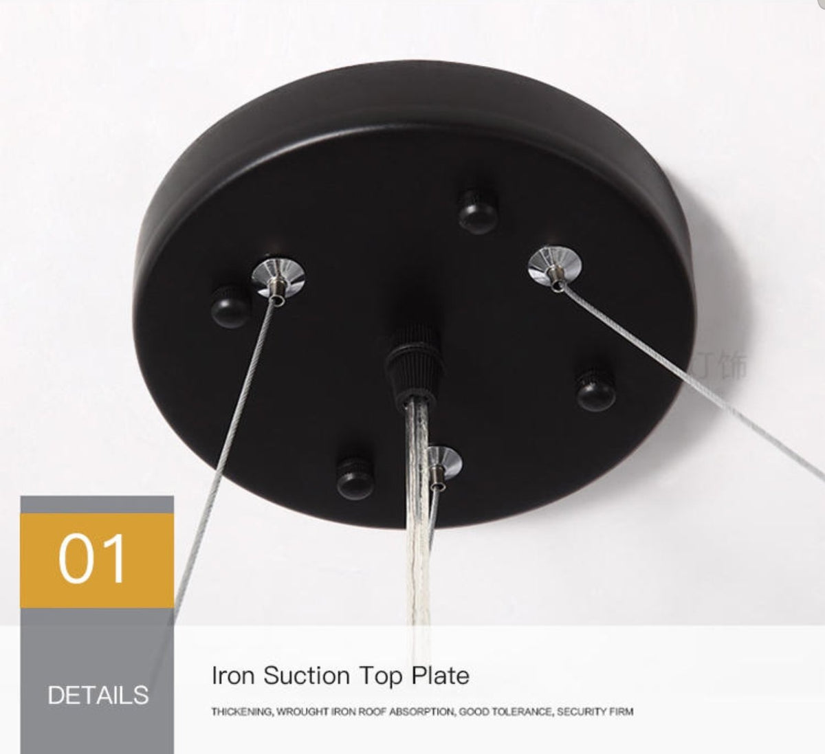 Oval Chandelier-Rose Gold & Black - Reflect Lighting