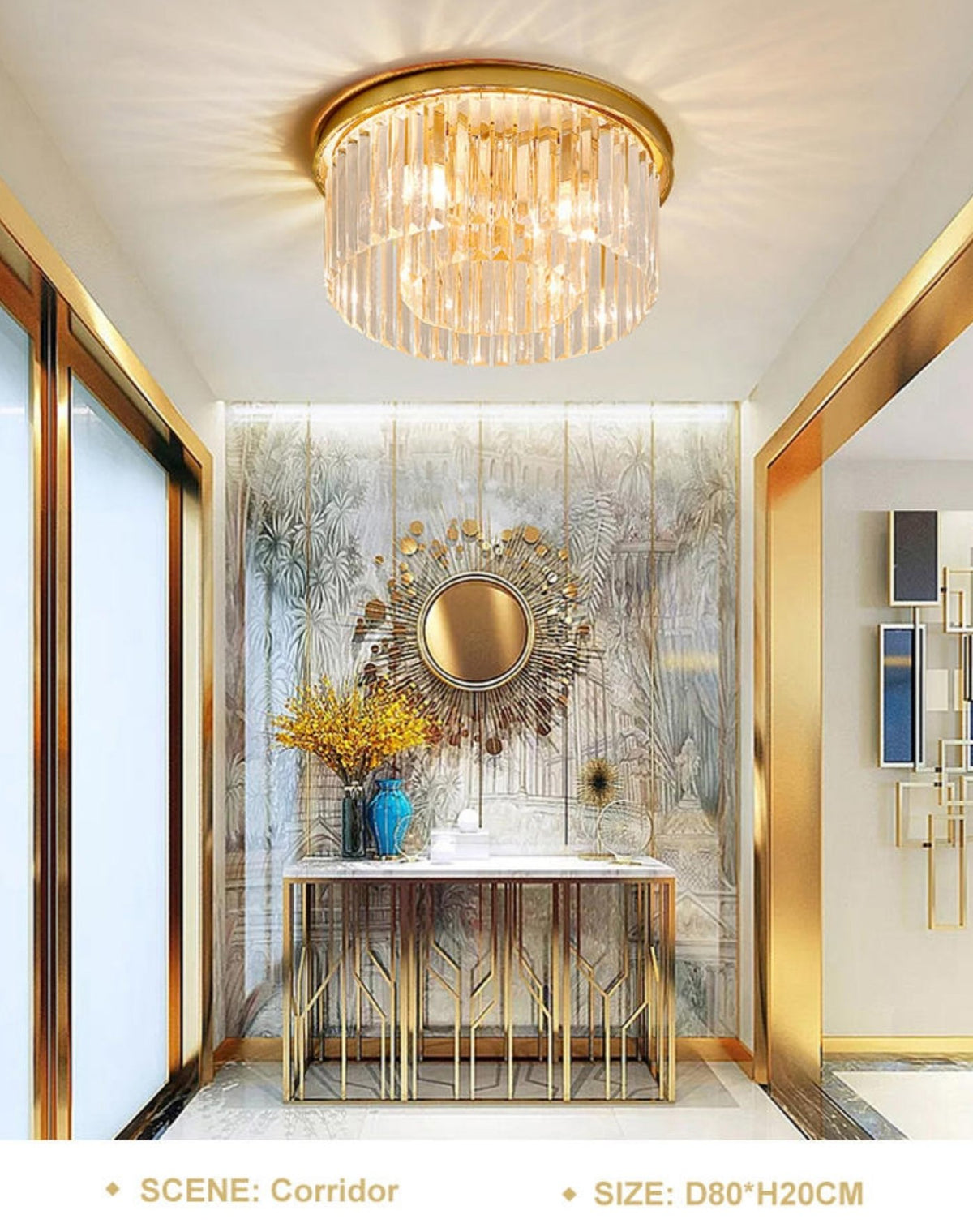 Round Brass Ceiling Light - Gold/Chrome/Black - Reflect Lighting