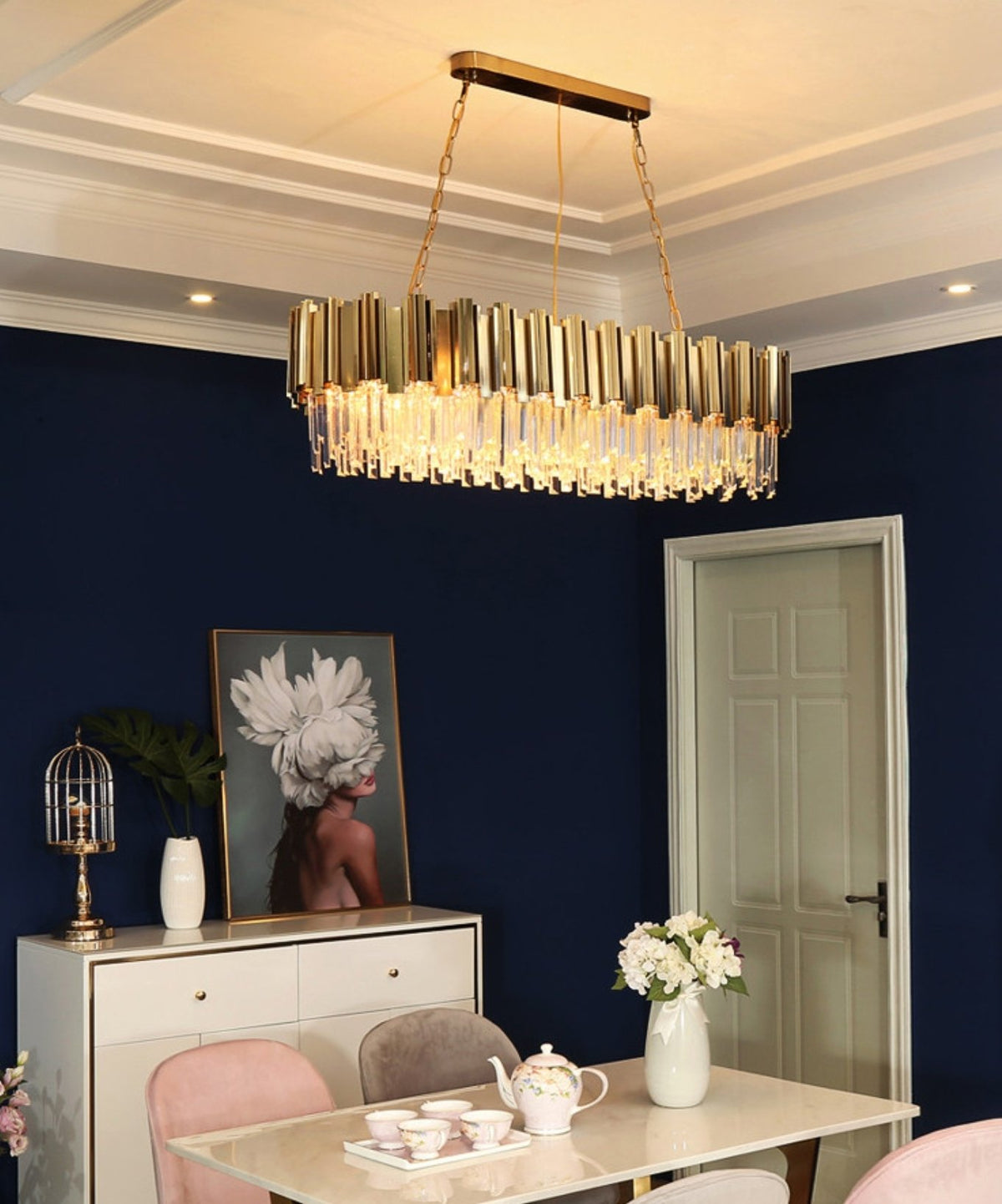 Full Set Gold Crystal Chandelier Light - Reflect Lighting