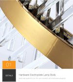 Slanted Crystal Gold Chandelier