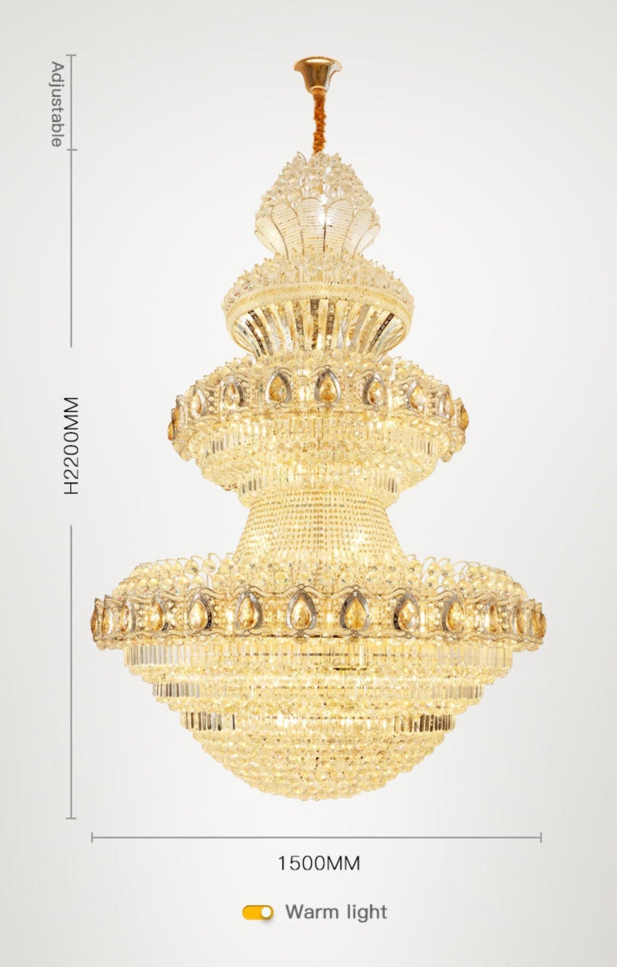 Large Beaded Crystal Chandelier - Reflect Lighting