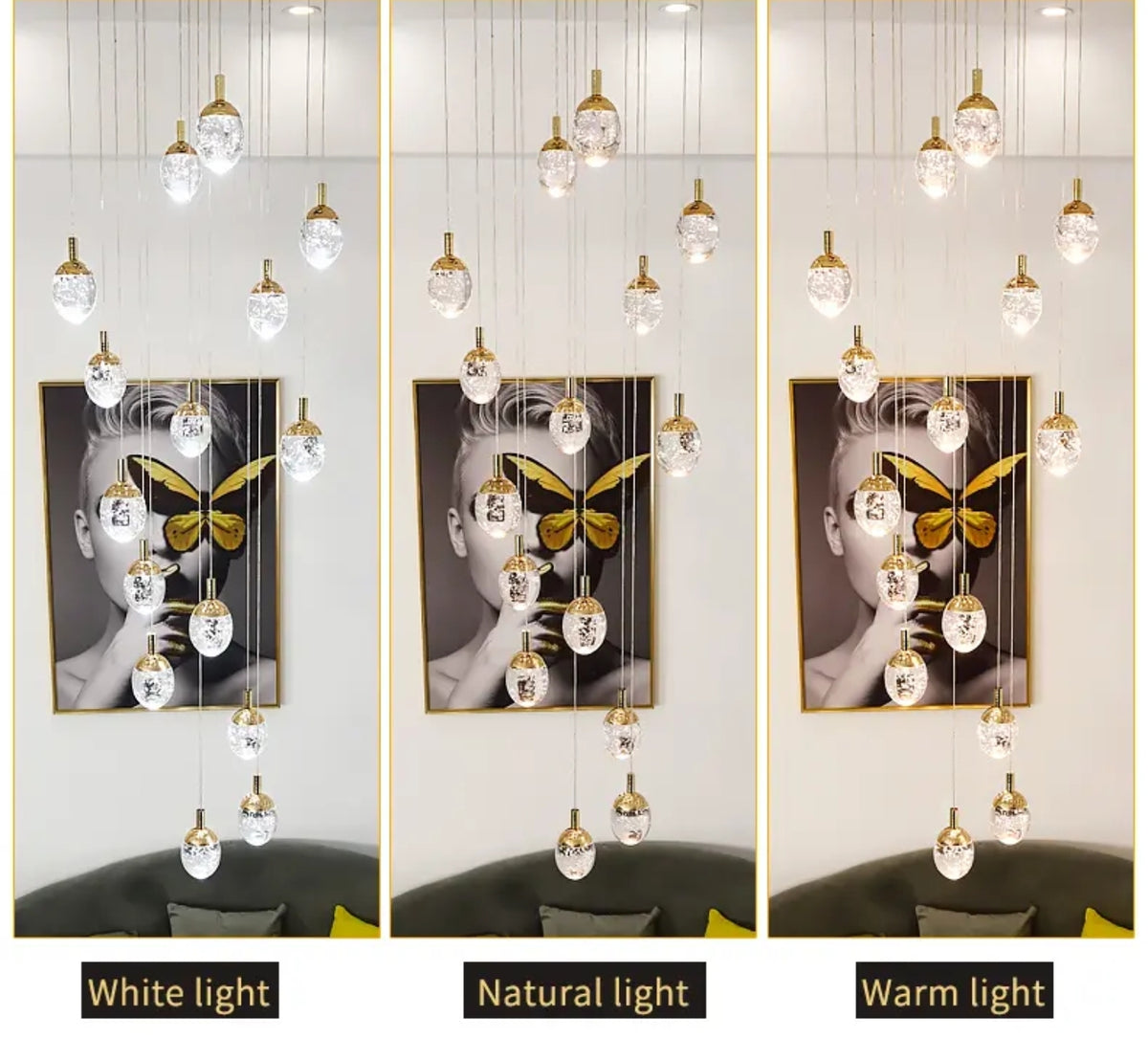 Anjelyn Ebrahim Gold Staircase Chandelier