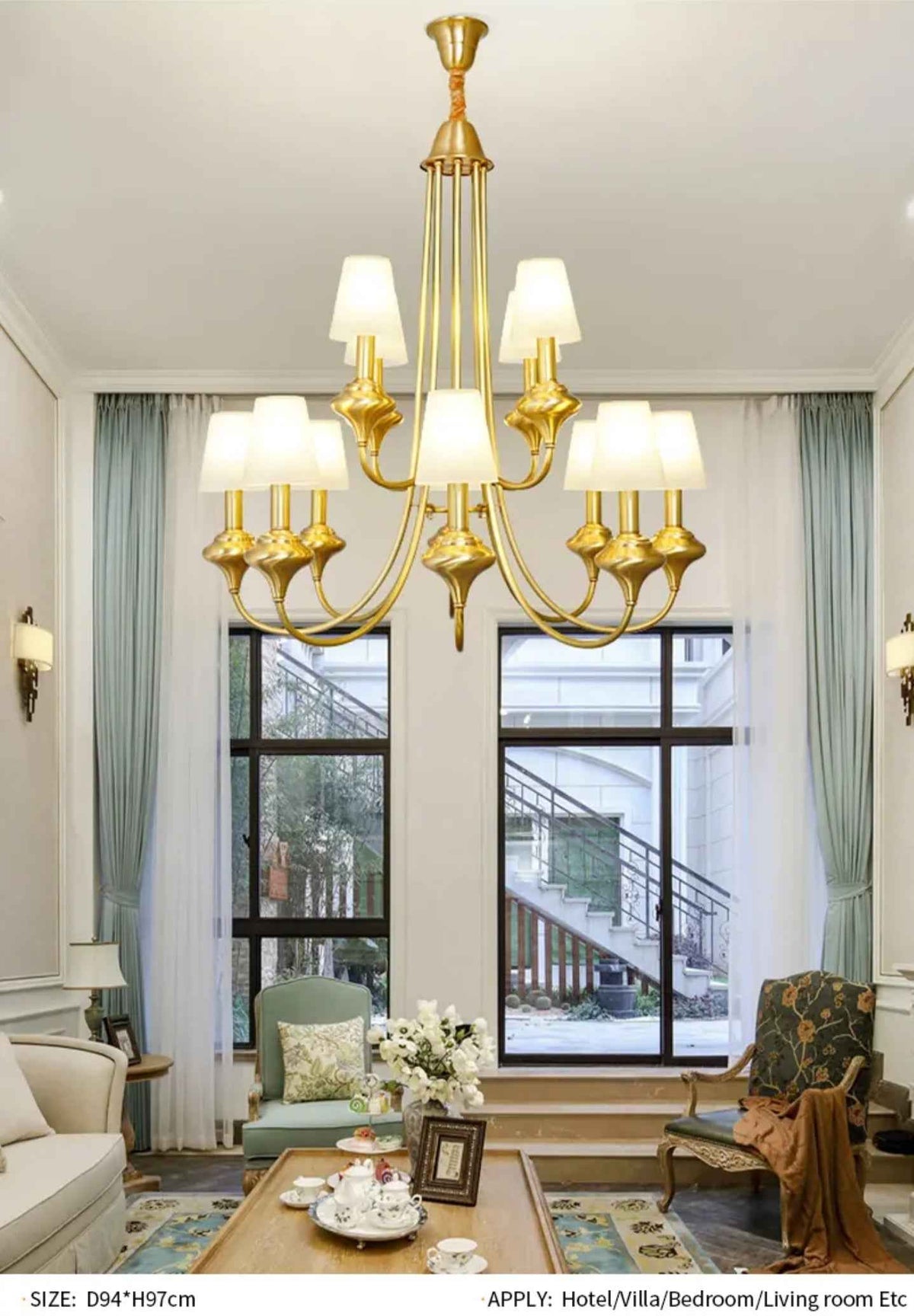 Askanaz Abaz Gold Chandelier- Round/Rectangular