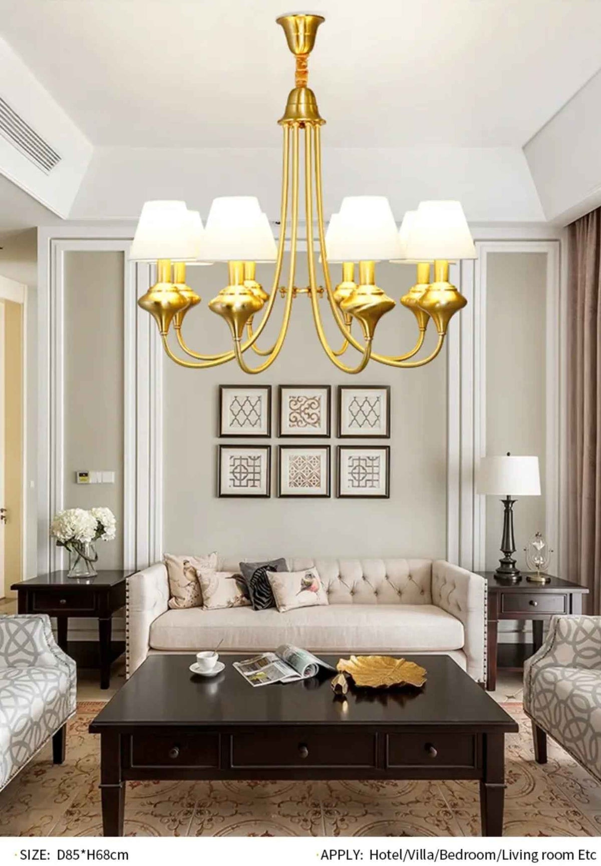 Askanaz Abaz Gold Chandelier- Round/Rectangular