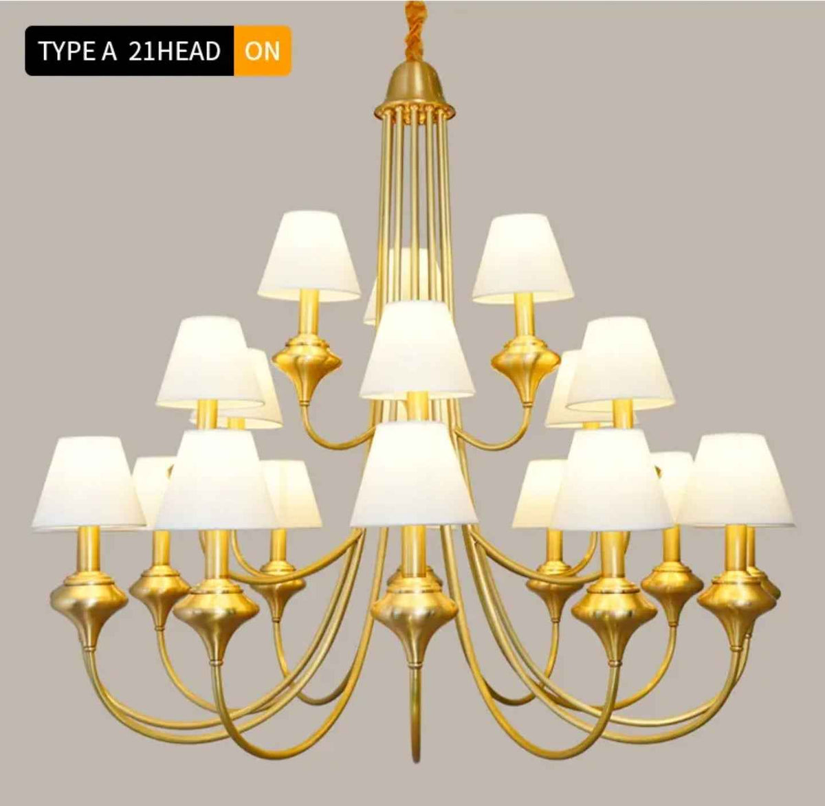 Askanaz Abaz Gold Chandelier- Round/Rectangular