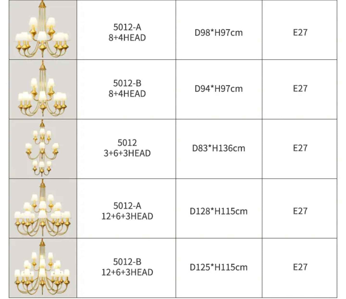 Askanaz Abaz Gold Chandelier- Round/Rectangular