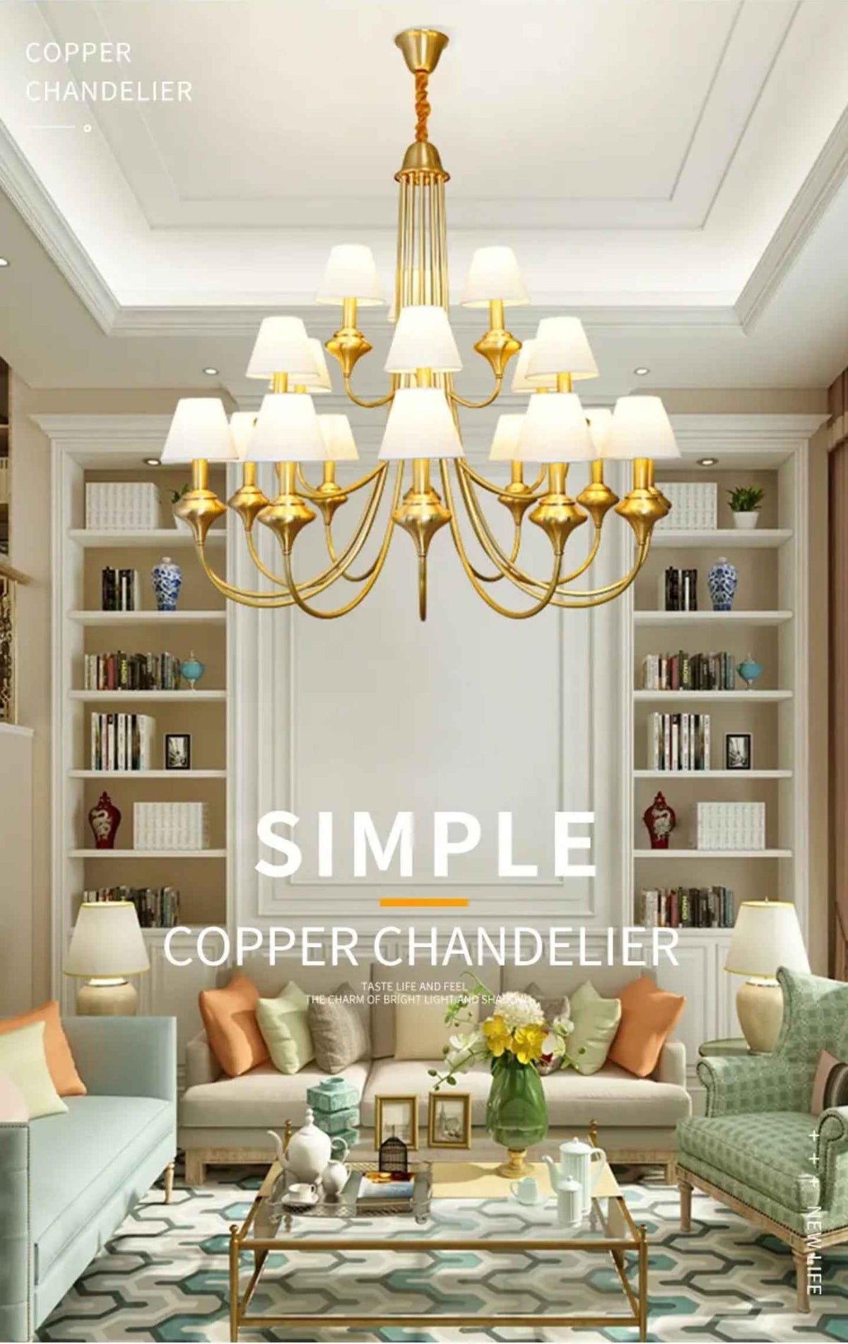 Askanaz Abaz Gold Chandelier- Round/Rectangular