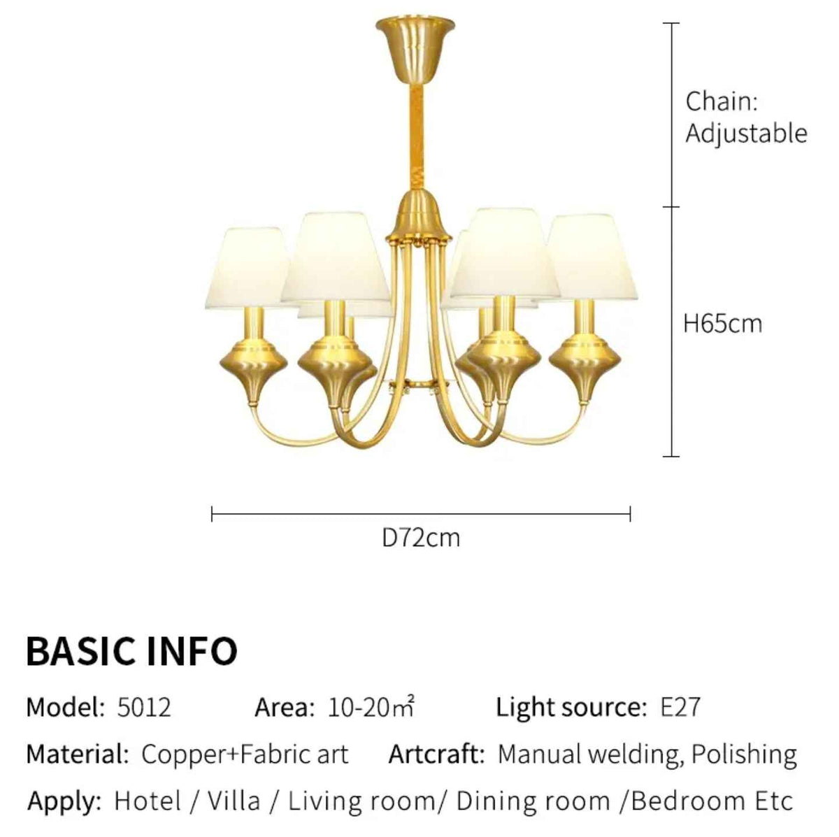 Askanaz Abaz Gold Chandelier- Round/Rectangular