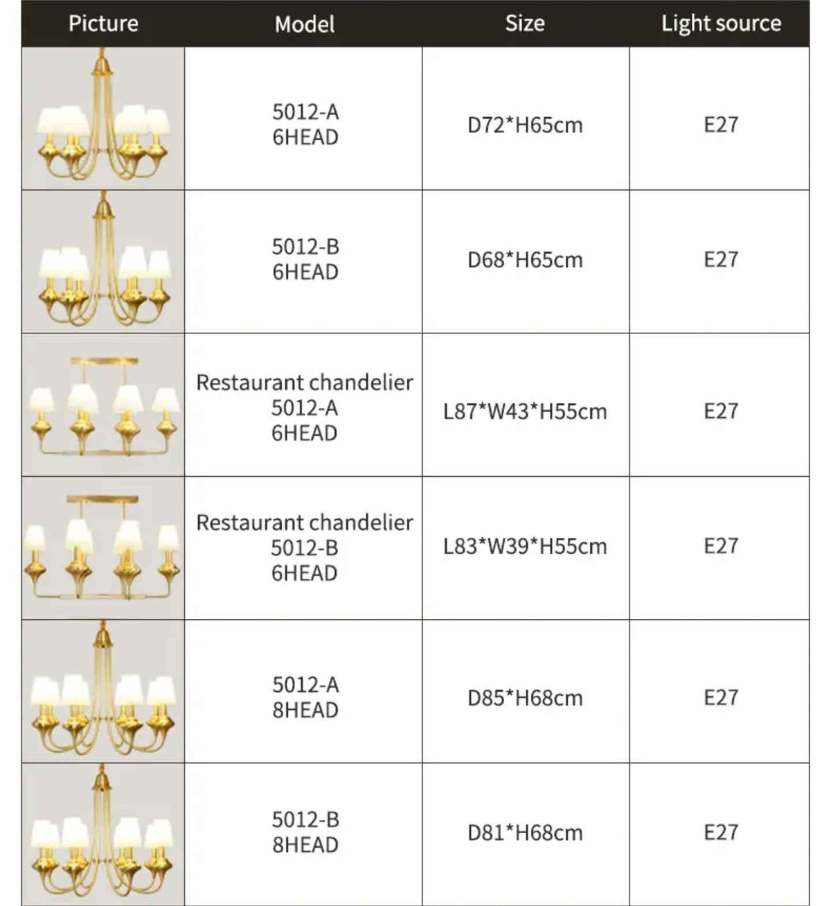 Askanaz Abaz Gold Chandelier- Round/Rectangular