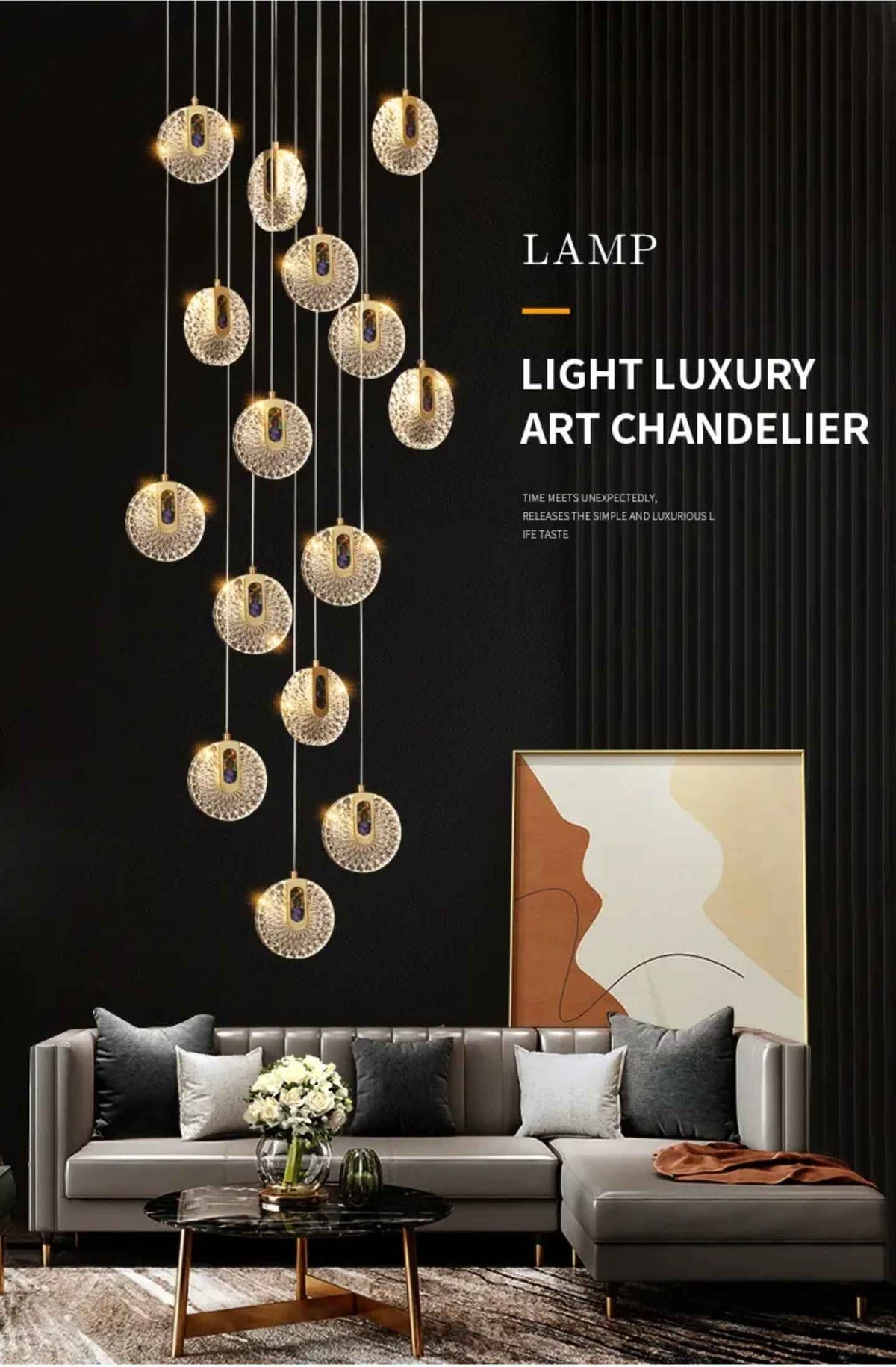 Deira Cashon Gold Staircase Chandelier