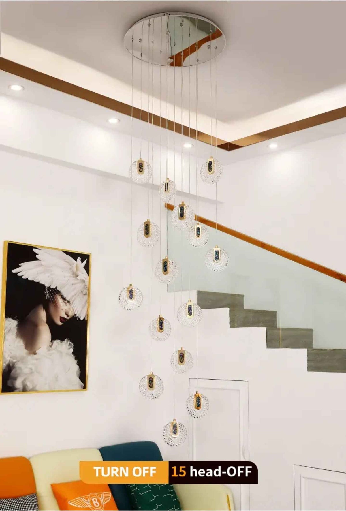 Deira Cashon Gold Staircase Chandelier