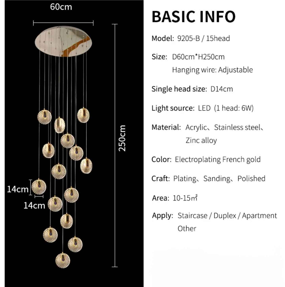 Deira Cashon Gold Staircase Chandelier