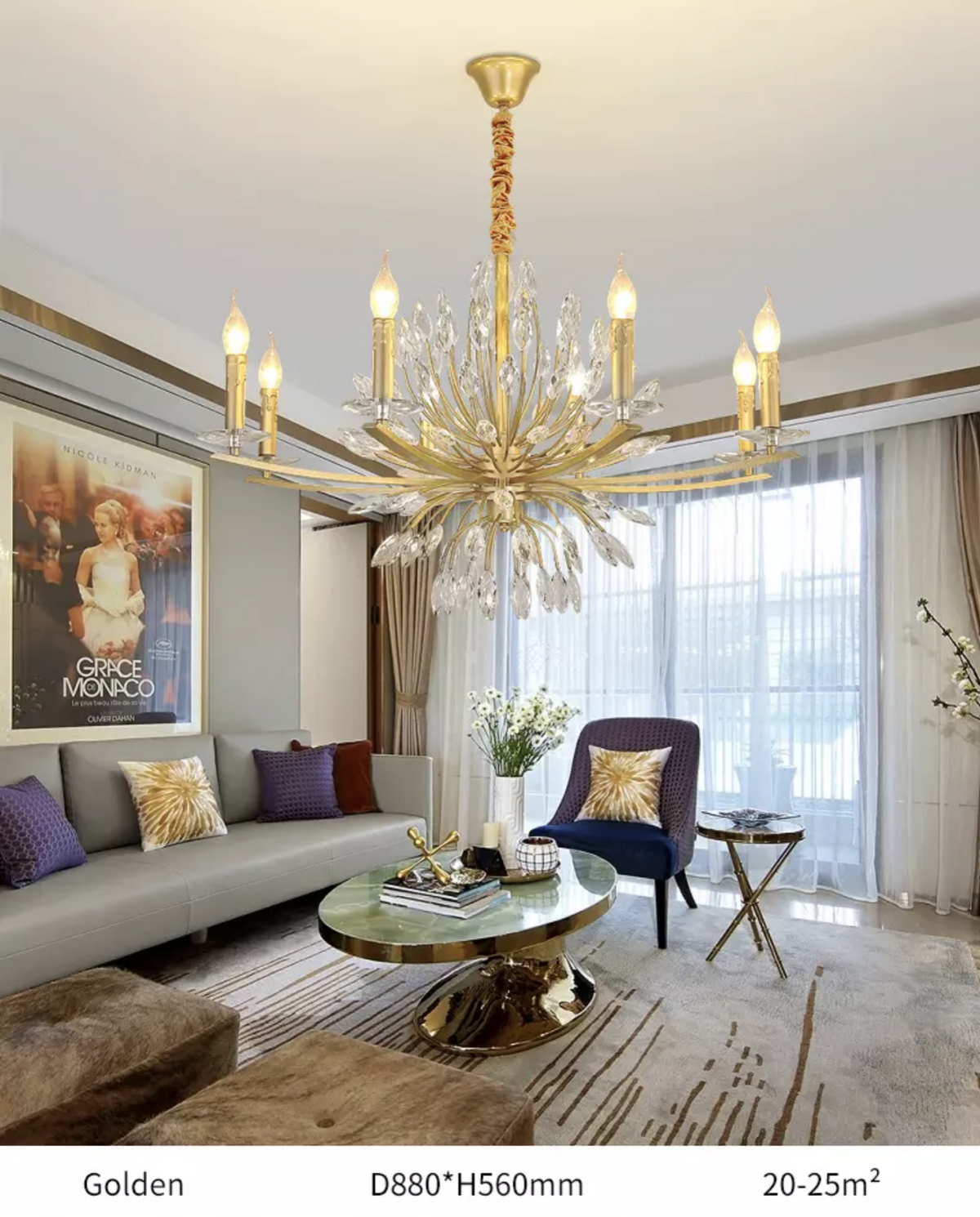 Sherlyn Kelly Gold Sputnik Chandelier - Reflect Lighting