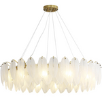 Kari Crystal Feather Texture Gold Chandelier - Reflect Lighting