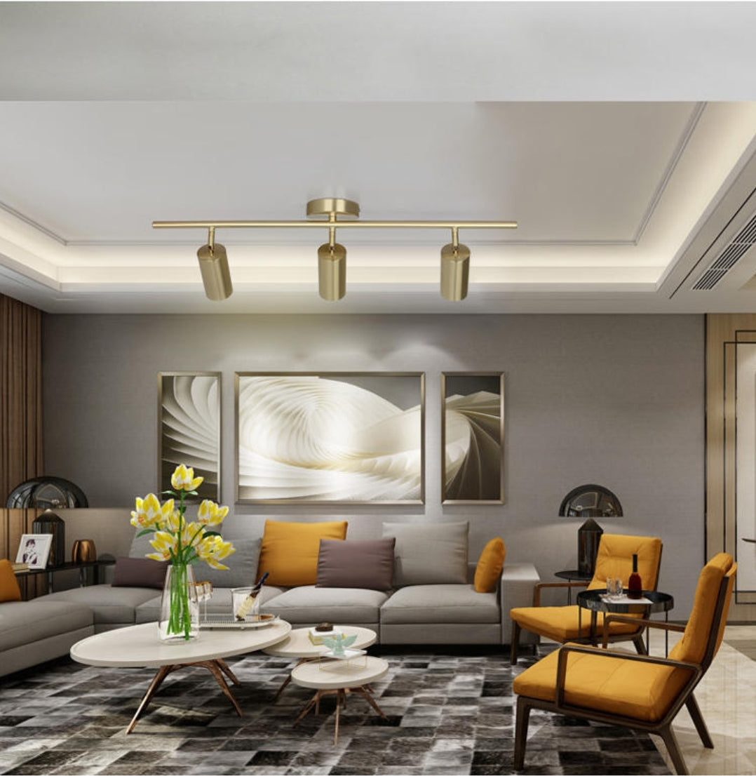 Gold Multi Head Metal Ceiling Spotlight - Reflect Lighting