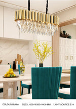 Pyrite Gold Crystal Chandelier -Round/Rectangle - Reflect Lighting