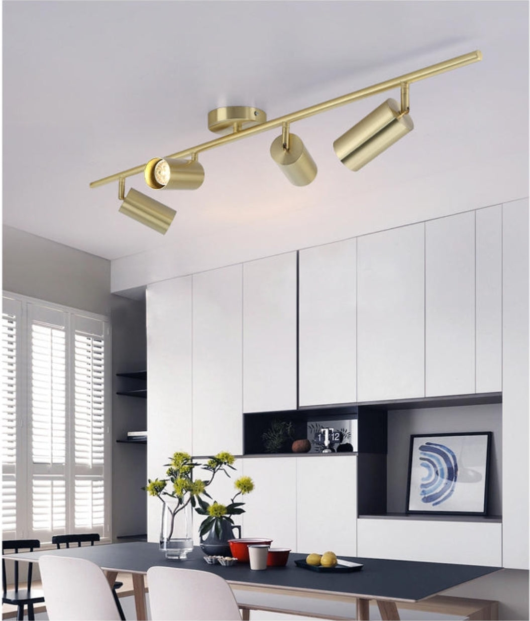 Gold Multi Head Metal Ceiling Spotlight - Reflect Lighting