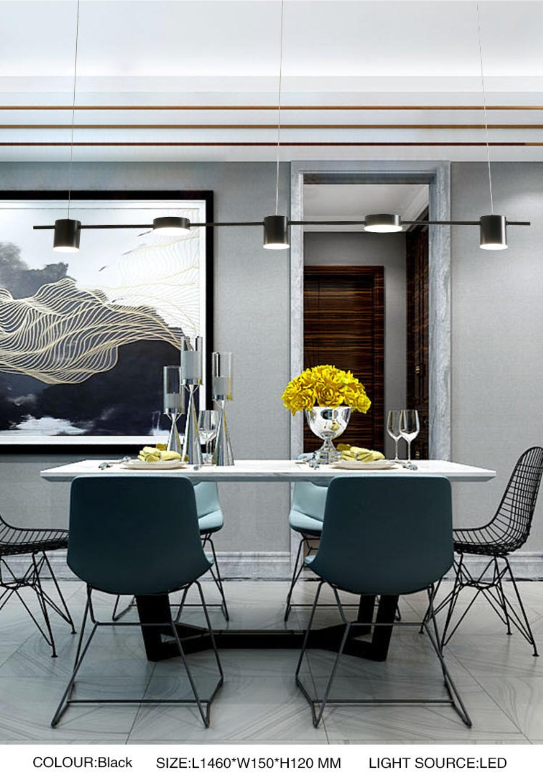 Long Iron Spotlight Black/Gold - Reflect Lighting