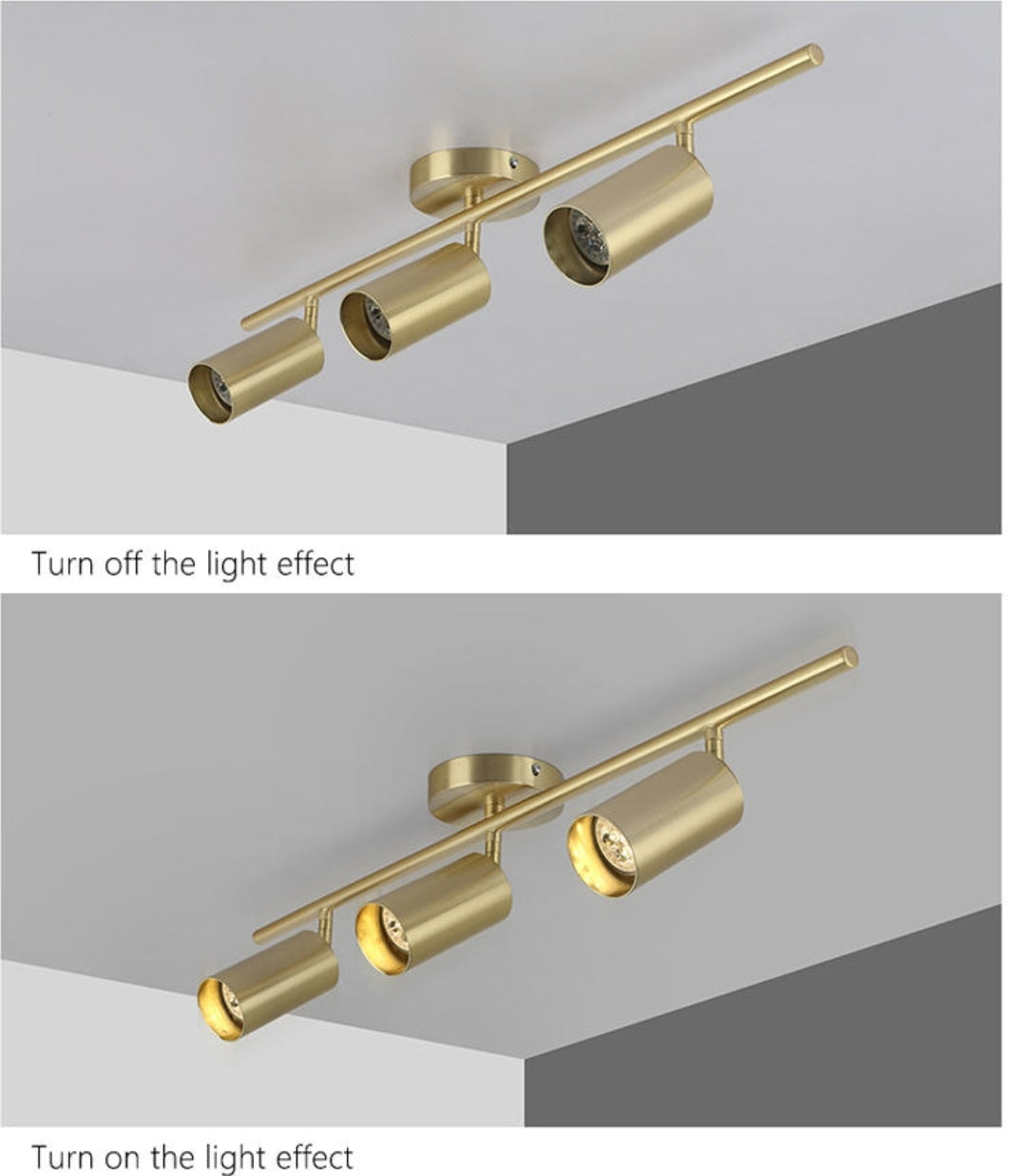 Gold Multi Head Metal Ceiling Spotlight - Reflect Lighting