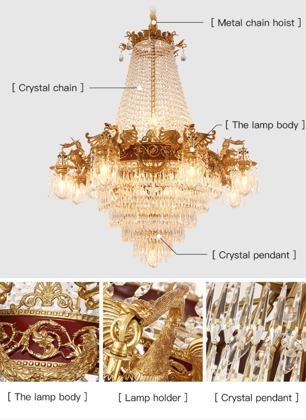 Premium Luxury Hand Detailed Crystal Chandelier - Reflect Lighting