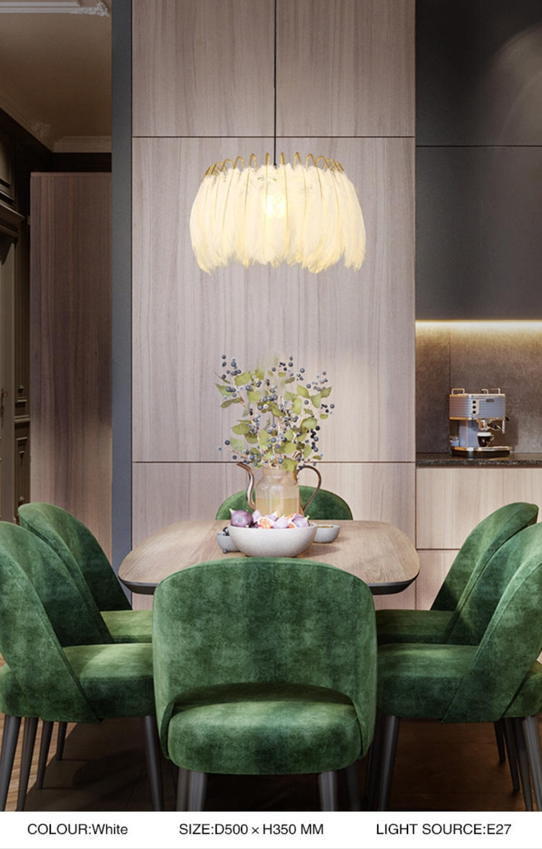 Feather Pendant Lamp-White - Reflect Lighting