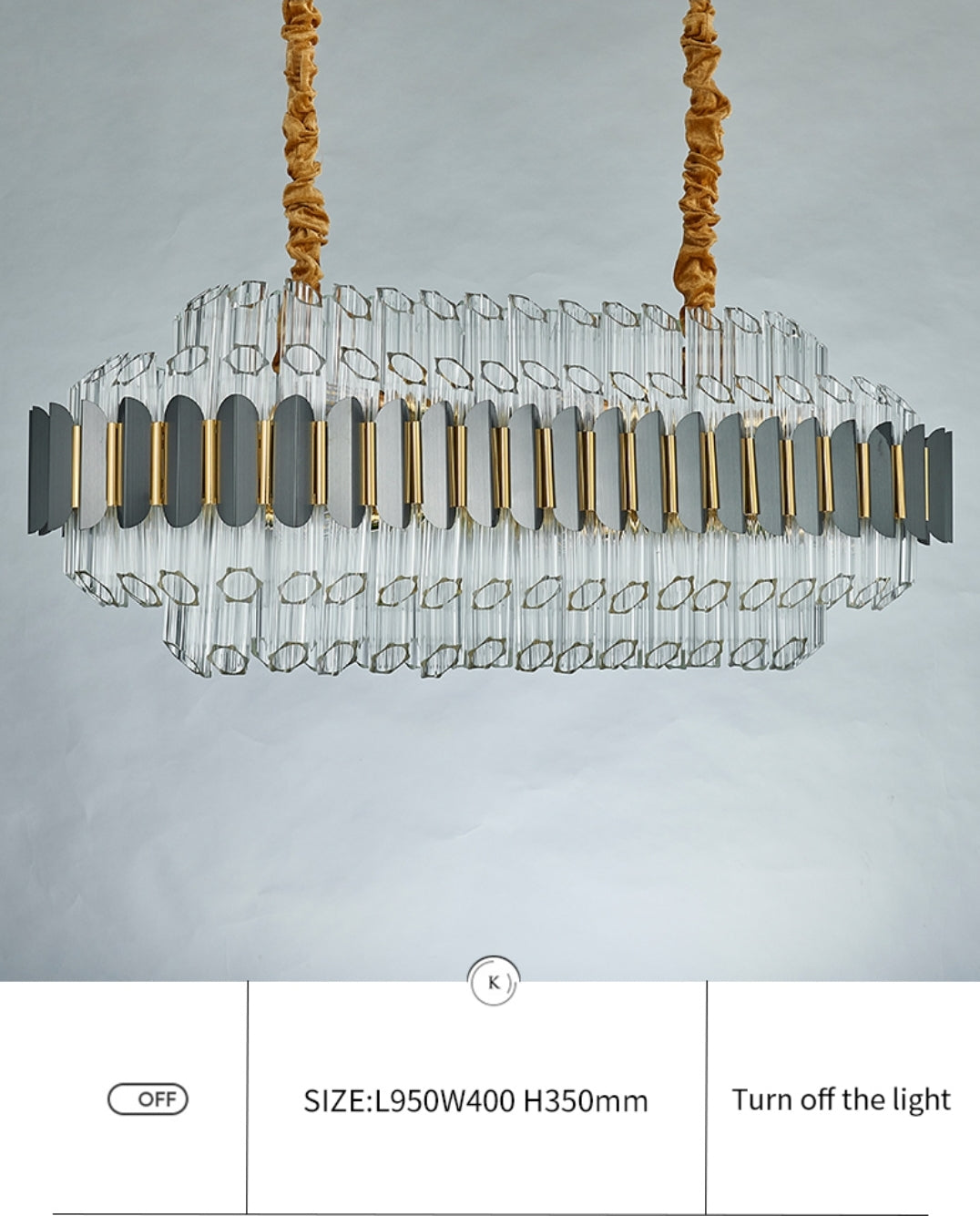 Gary & Gold Cylinder Crystal Chandelier-Round/Rectangle - Reflect Lighting